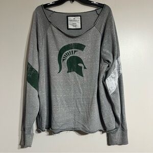 Colosseum Michigan State University Spartans Off‎ Shoulder Sweatshirt Size 2XL